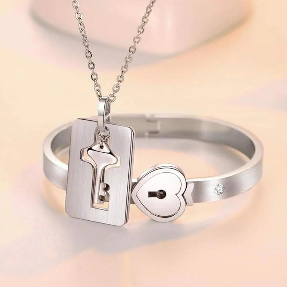 COLLAR LLAVE Y PULSERA CORAZON - Image 3