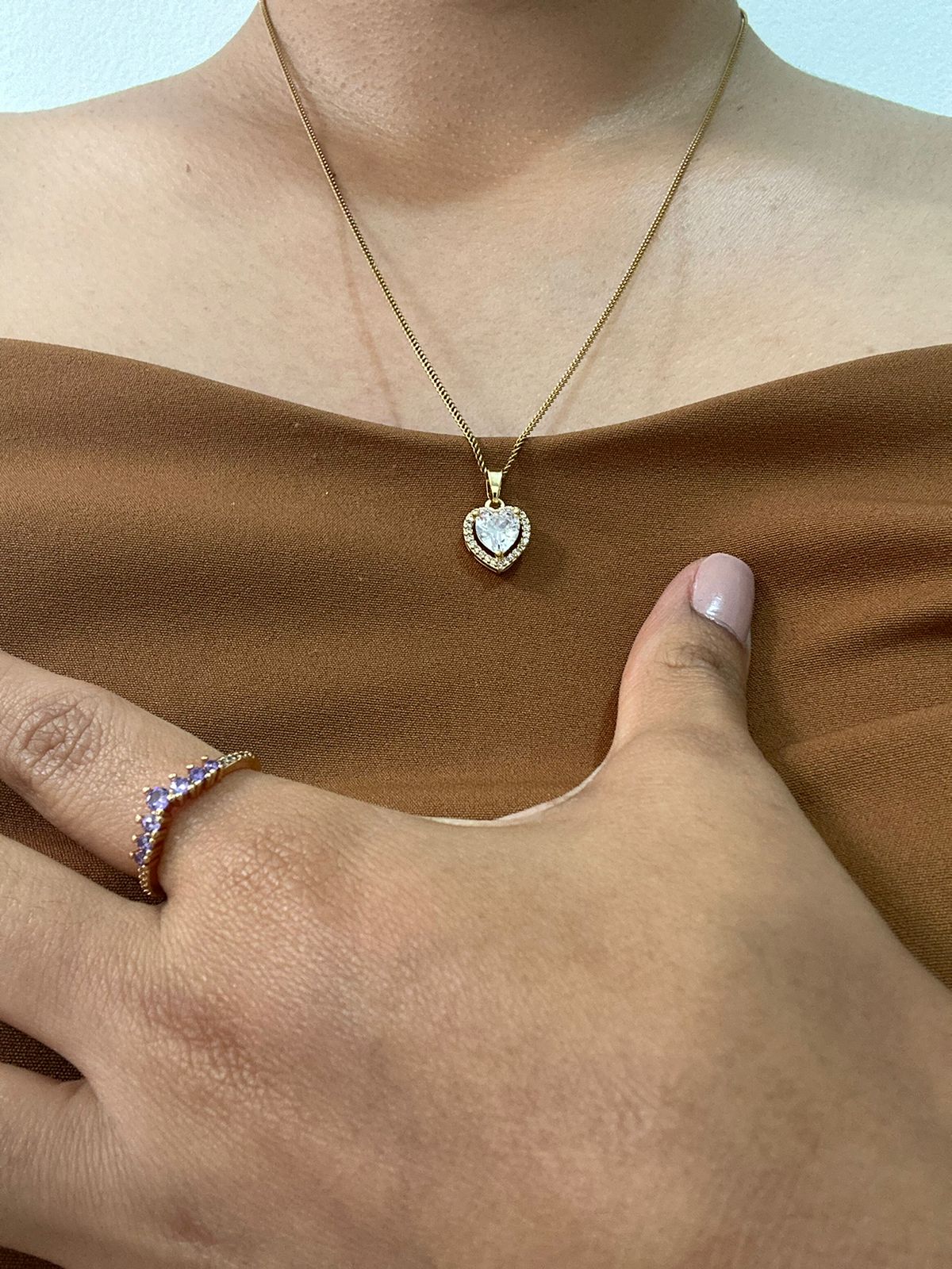 SET COLLAR DE CORAZON Y ANILLO DE CORONA